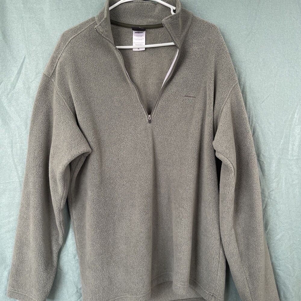 Patagonia Capilene Men XL Moss Green 1/4 Zip Pullover Micro Fleece Jacket